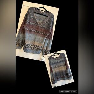 Democracy Multicolor V-Neck Women's Sweater